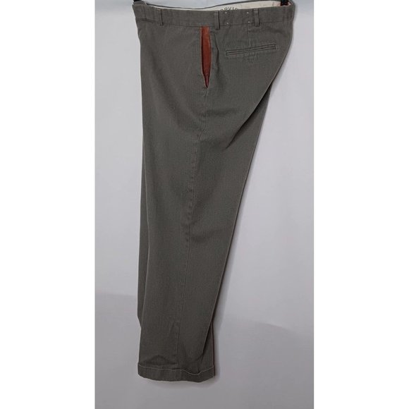 Vintage Orvis 34x29.5 Canvas Pants Leather Trim Sporting USA Made Green Hunting - Picture 5 of 16